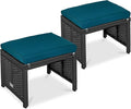 Best Choice Products Set of 2 Wicker Ottomans, Additional Seating, Side Table by BestChoiceProducts