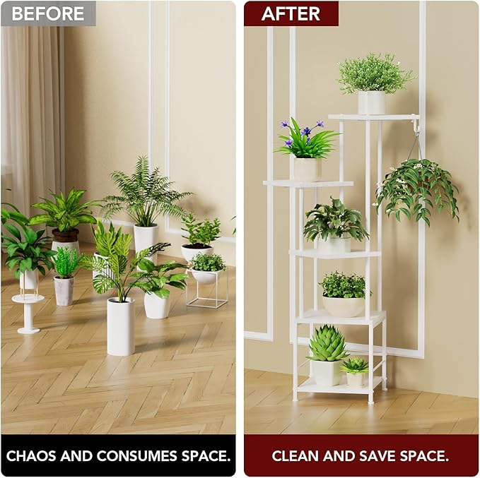 Plant Stand Indoor with Grow Light, 5-Tiered Tall Plant Stand Indoor, Metal - Image 5