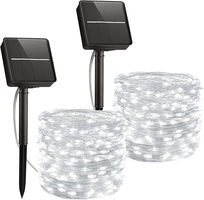 Minetom Solar String Lights, 2 Packs Total 66Ft 200 LED Solar Fairy Lights by Minetom