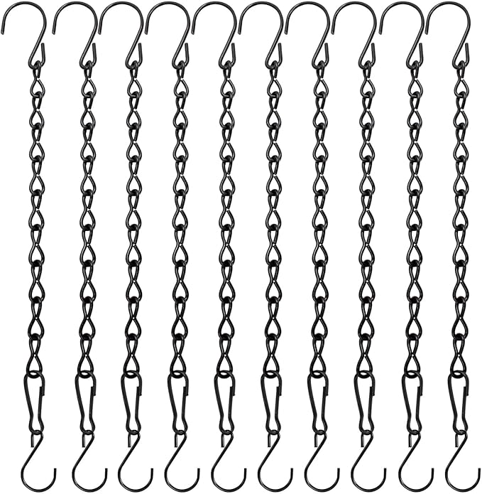 YINGFENG 10 Pack 9.5 Inch Black Hanging Chains, Garden Plant Hangers by YINGFENG