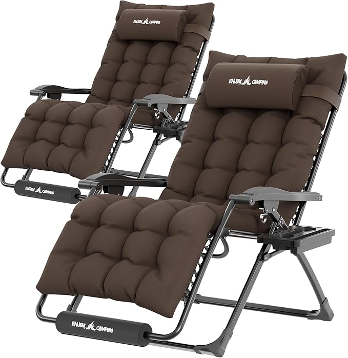 UDPATIO Oversized Zero Gravity Chair Set of 2, 29In XL Patio Reclining Chair by UDPATIO