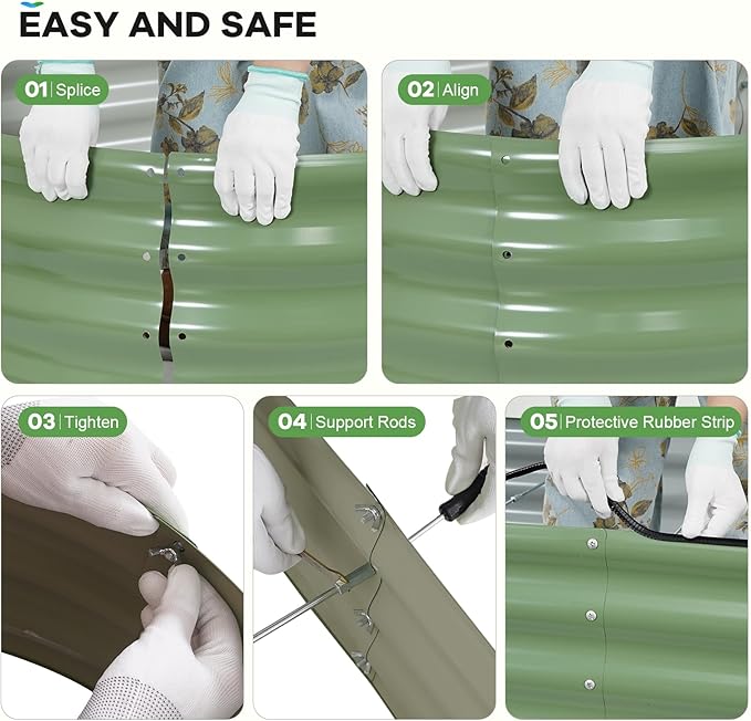 Galvanized Raised Garden Bed Outdoor, Rust-Resistant Garden Planter Box - Image 8