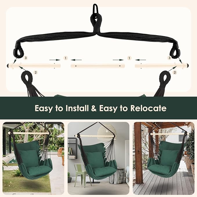 Highwild Hammock Chair Hanging Rope Swing - Image 5