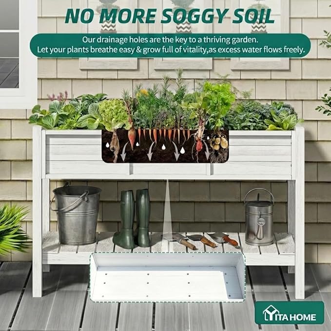 YITAHOME 48x18x30in Raised Garden Bed HDPE, Weather-Resistant Poly Lumber - Image 3