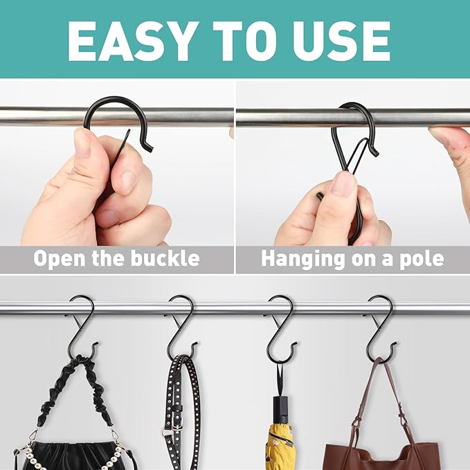Navona 40 Pcs S Hooks for Hanging Heavy Duty, 3.5-inch Heavy Duty Metal S Hook - Image 4