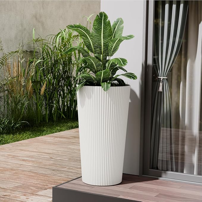 23.6" Tall Planters for Outdoor Plants, Large Outdoor Planters for Front Porch - Image 7