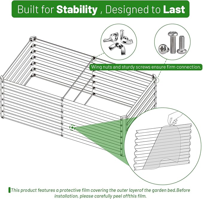 SnugNiture Galvanized Raised Garden Bed 8x4x2FT Outdoor Large Metal Planter Box - Image 5