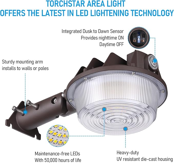TORCHSTAR 3CCT LED Barn Light, Dusk to Dawn Area Lights - Image 5