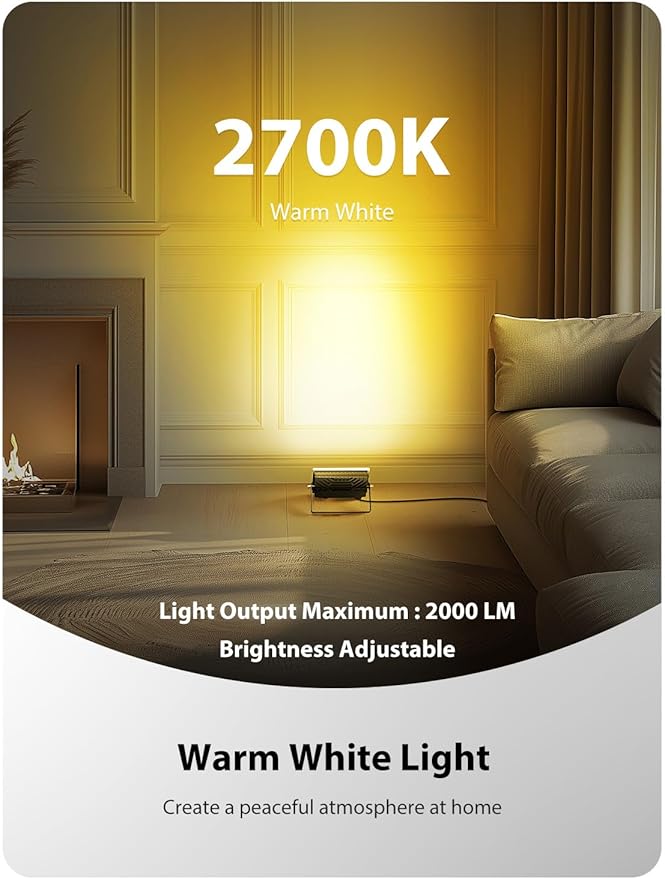 Onforu LED Flood Light Outdoor 250W Equivalent, 25W Color Changing RGBW - Image 3