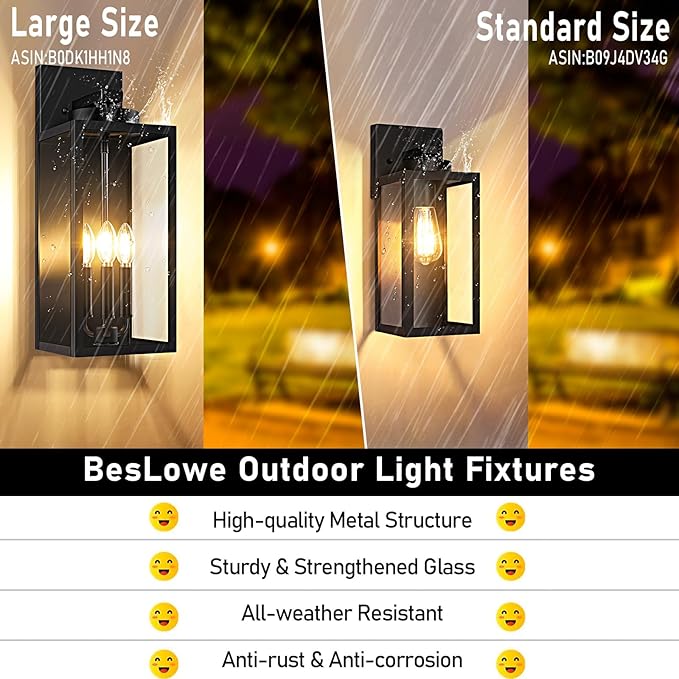20in Large Outdoor Wall Light Fixtures, Exterior Lighting Fixtures Porch - Image 2