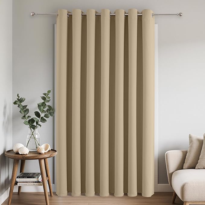 Joydeco Blackout Patio Sliding Door Curtains 108 Inches Long, Grommet Privacy by JOYDECO