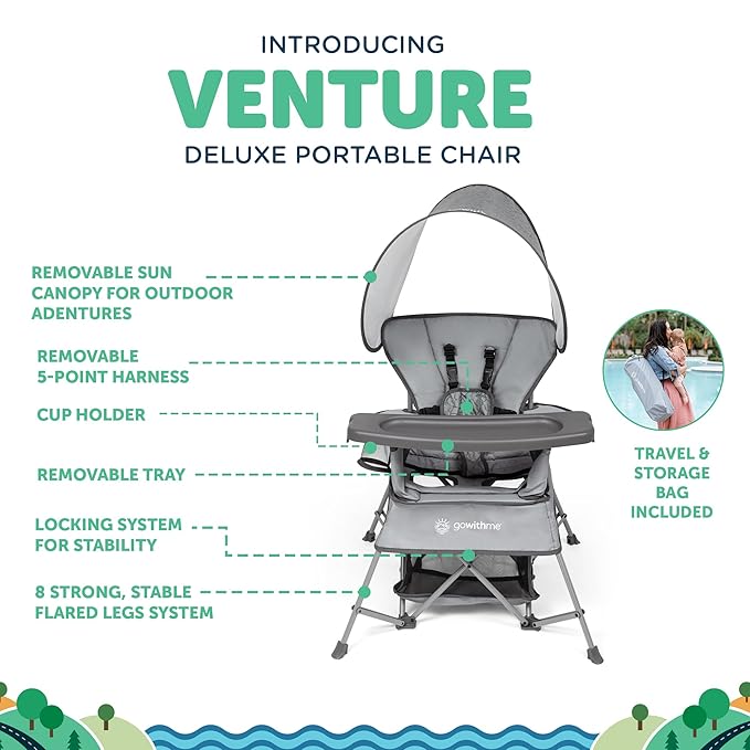 Baby Delight Go with Me Venture Portable Chair | Indoor and Outdoor | Sun - Image 3