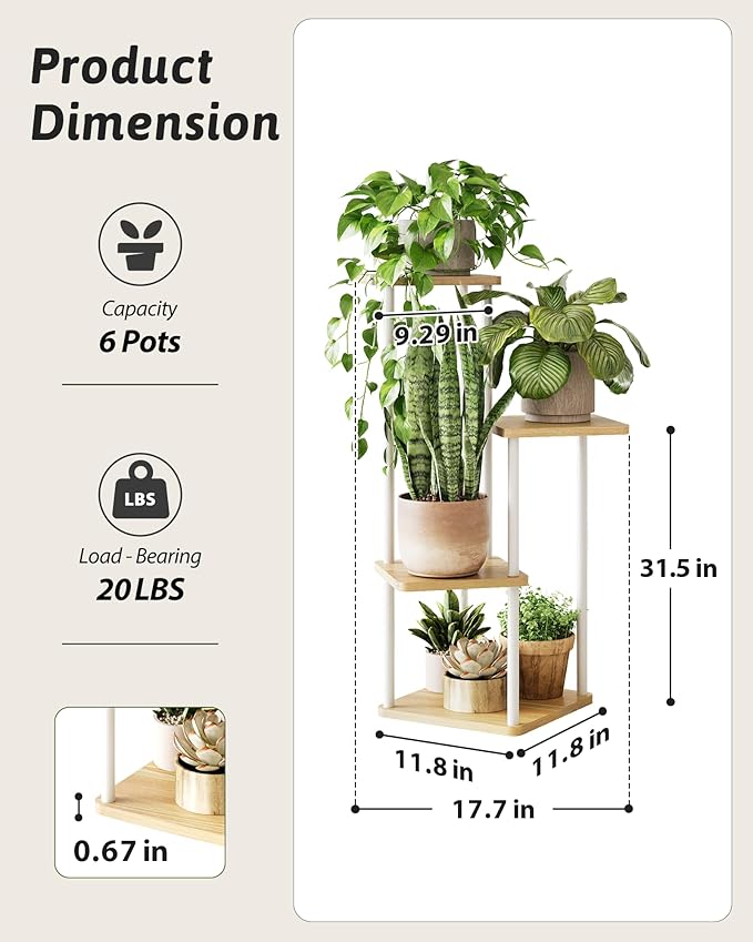 Tall Plant Stand Indoor 4 Tiered Plant Shelf - Image 2