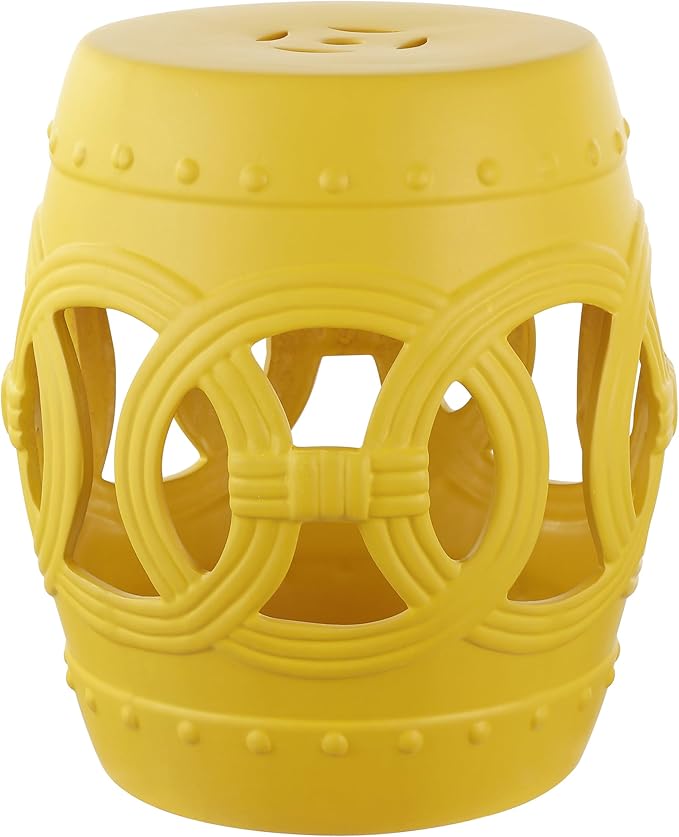 JONATHAN Y TBL1022E Lucky Coins 16" Chinese Ceramic Drum Indoor/Outdoor Garden by JONATHANY