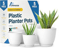 Lifemaster Eco Friendly Plant Pot Set -5-Pack Home Decor Flower Indoor and by LIFEMASTER