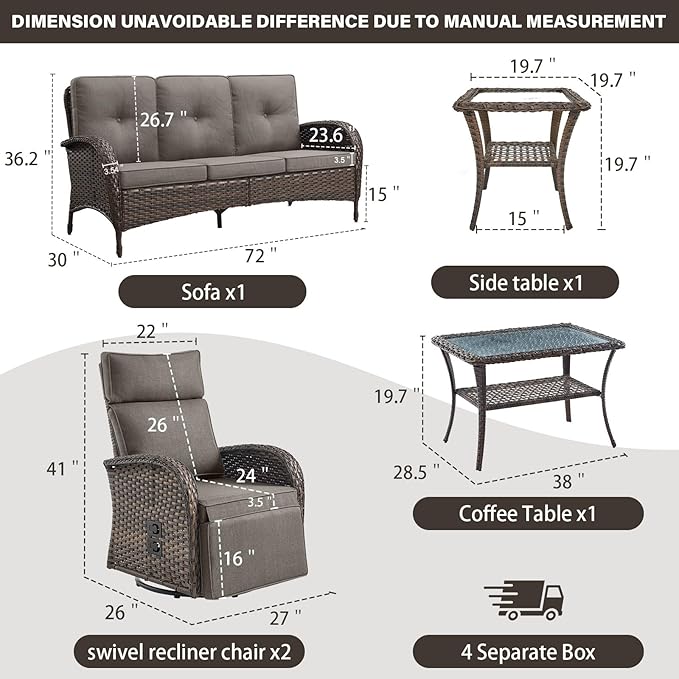 5 Piece Patio Furniture Set - Image 2