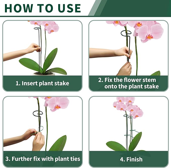 36” Tall Plant Stakes, 12 Pack Plant Support Stakes, 6mm Heavy-Duty Metal - Image 4