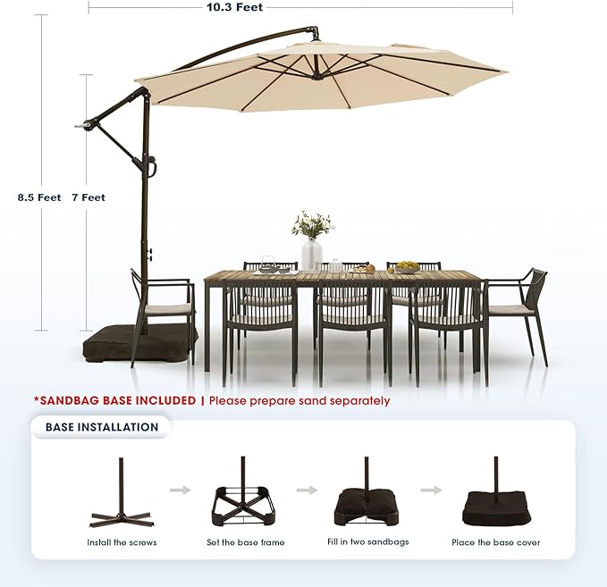 wikiwiki 10ft Patio Umbrella - Image 6
