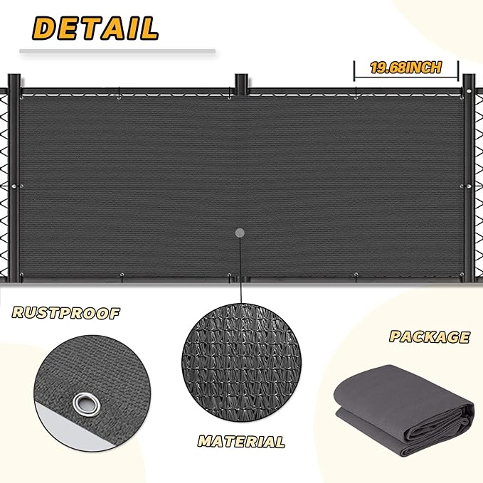 LOVE STORY Balcony Privacy Screen, 2.5'x5' Deck Shield Screen Fence Cover - Image 4