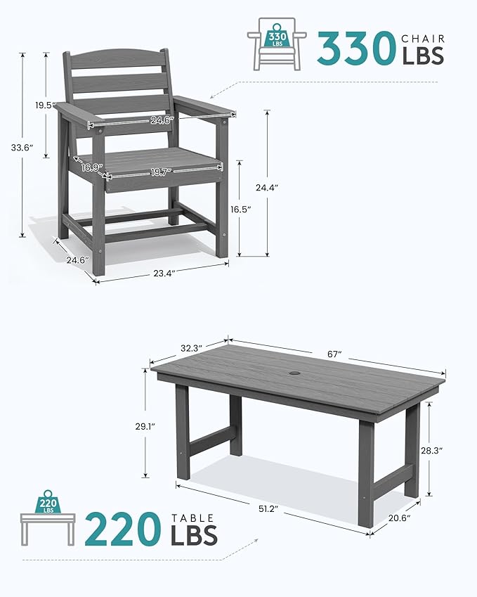 SERWALL Patio Dining Chair Set of 2 - Image 3