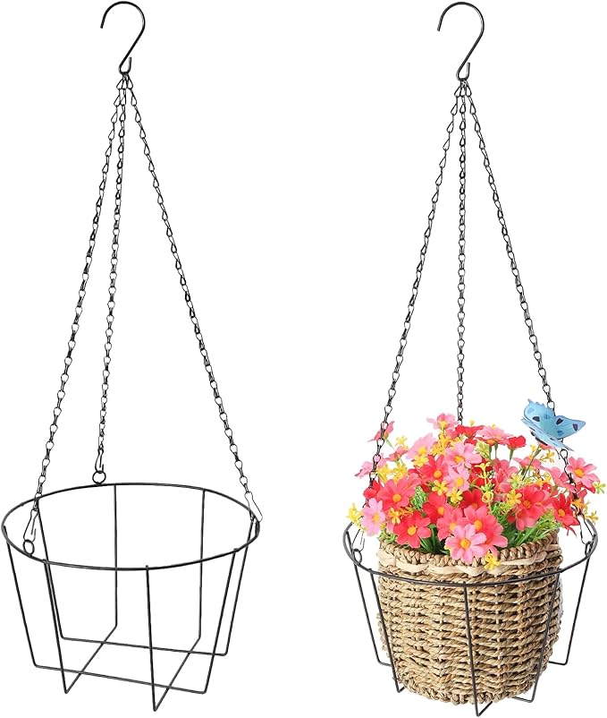 Metal & Macrame Plant Hanger Indoor/Outdoor Use – Heavy Duty Hanging Planter by ZYUXUANBringNatureCozyHome