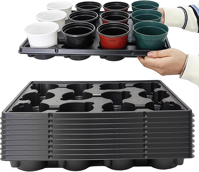 12 Cell Round Nursery Pots Trays Thickened Durable Seedling Pots Shuttle by RooTrimmer