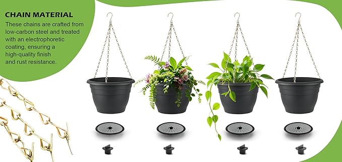 Hanging Planters 10 Inch, Self Watering Hanging Basket - Image 7