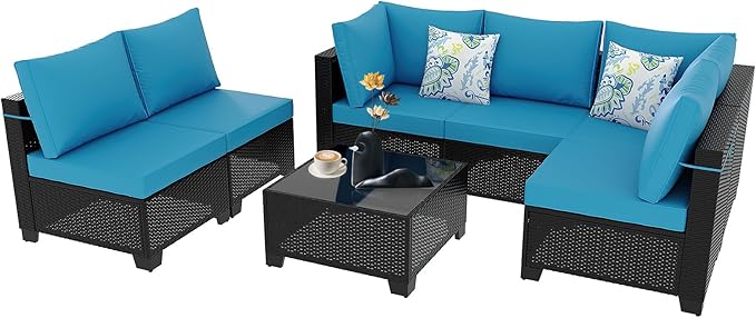 Outdoor Wicker Patio Furniture Set, Rattan Sectional Sofa Set - Image 8