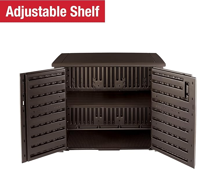 Rubbermaid Decorative Outdoor Storage Cabinet, Weather Resistant, Organization - Image 7