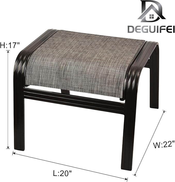 Patio Outdoor Ottoman Footstools Assembled Aluminum Footrest Side Table Small - Image 3