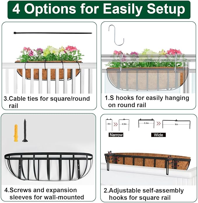 2 Pack 36" Railing Planter Window Box - Image 6