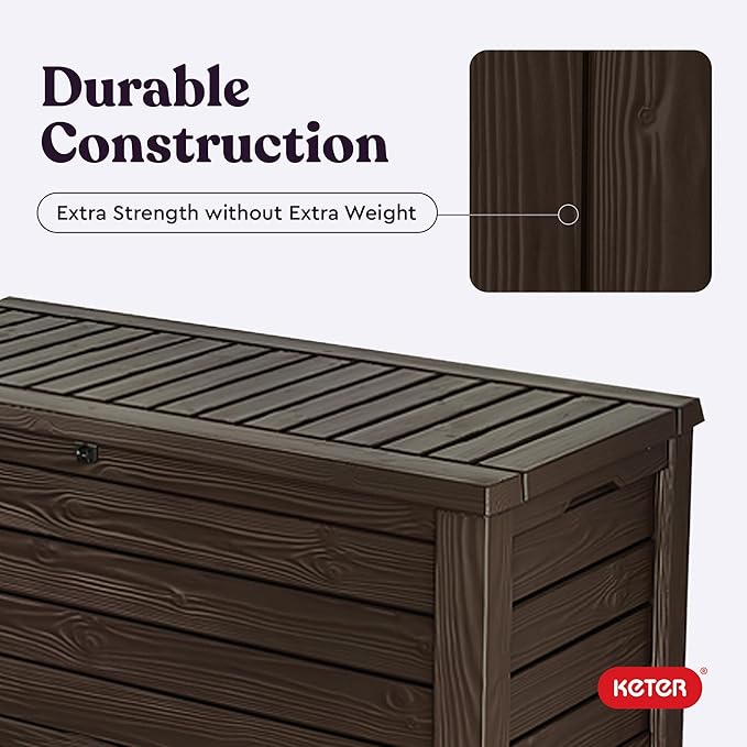 Keter Westwood 150 Gallon Deck Box Organizer, Doubles as 2-Person Bench Seat - Image 9