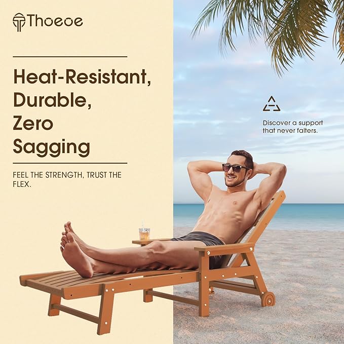 Patio Chaise Lounge Chair Set of 2, Oversized Lounge Chair Outdoor - Image 4