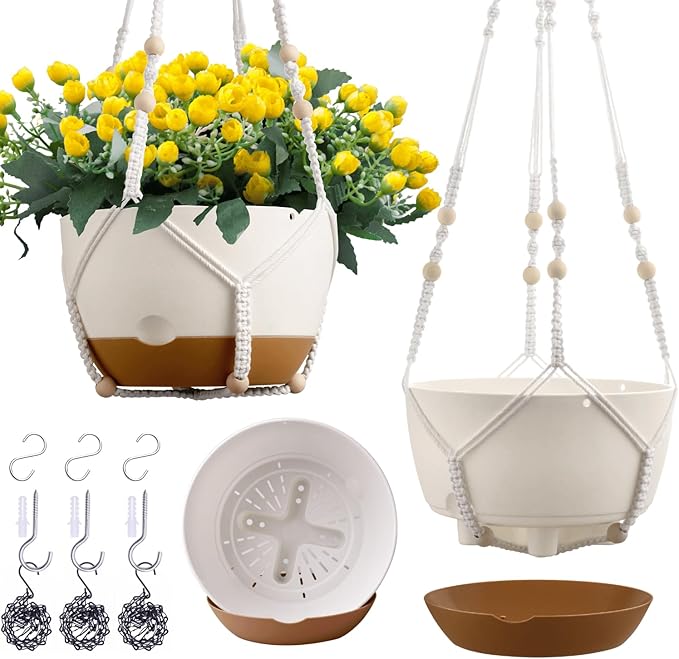 3 Pack 8/10/12 Inch Hanging Planters by Montresor