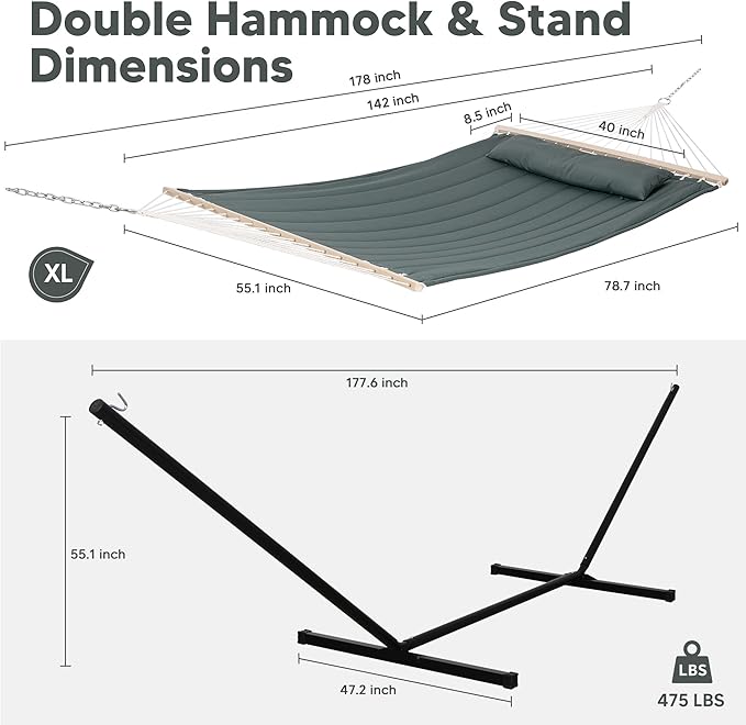 SUNCREAT Standing Hammock with 15 ft Stand, Hammocks - Image 3