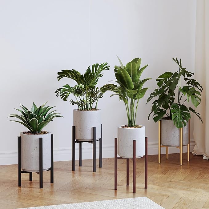 Plant Stand Indoor for 2 Height Options, Mid Century Modern Outdoor Planter - Image 3