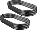 Land Guard 2Pcs Galvanized Raised Garden Bed Kit, Galvanized Planter Oval Large by LandGuard