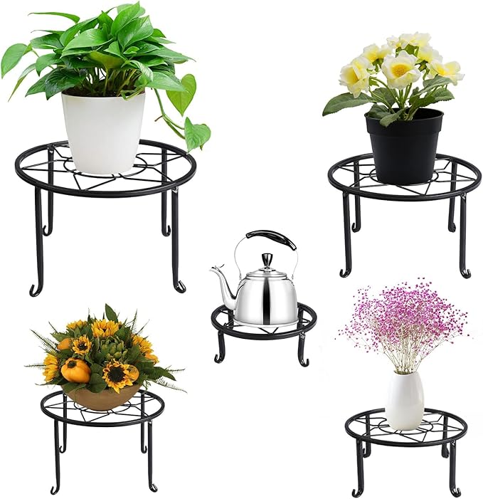 5 Pack Metal Plant Stands for Multiple Plant, Heavy Duty Flower Pot Stands for - Image 4