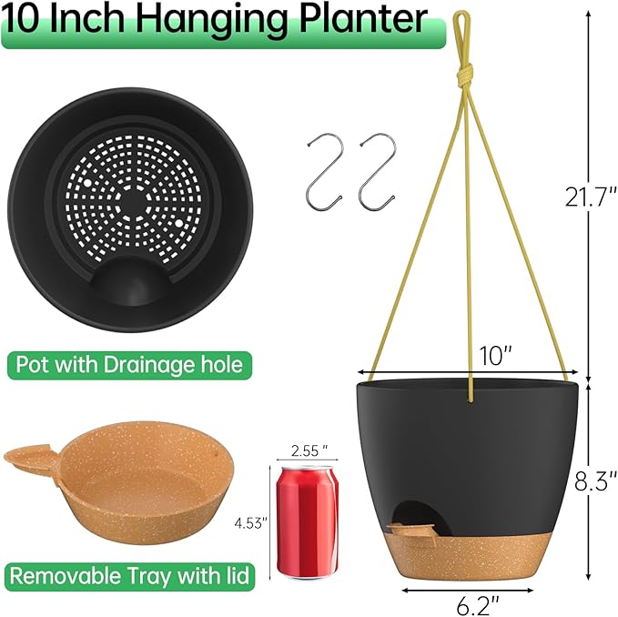 ZMTECH 10 Inch Hanging Planters - Image 2