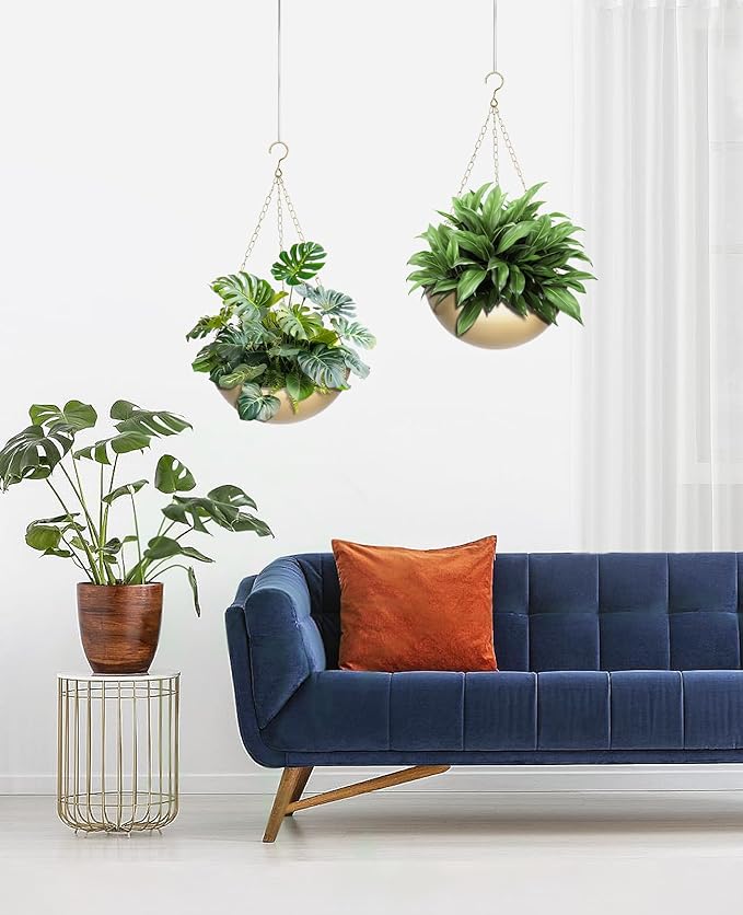 AceList 2 Pack Gold Hanging Planter - Image 2