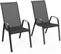 VINGLI Patio Chairs Set of 2 – Stackable Outdoor Dining Chairs by VINGLI