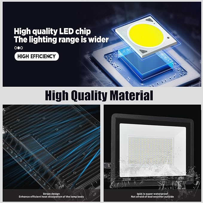 4Pack LED Flood Light Outdoor, 100W LED Work Light 11000lmwith 6FT US Plug - Image 4