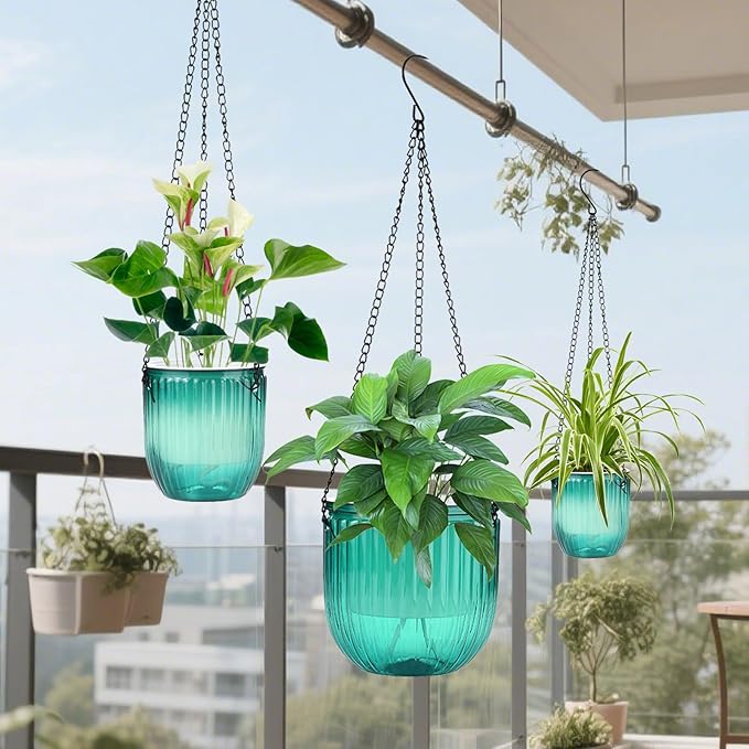 4 Pack Self Watering Hanging Planters - Image 6