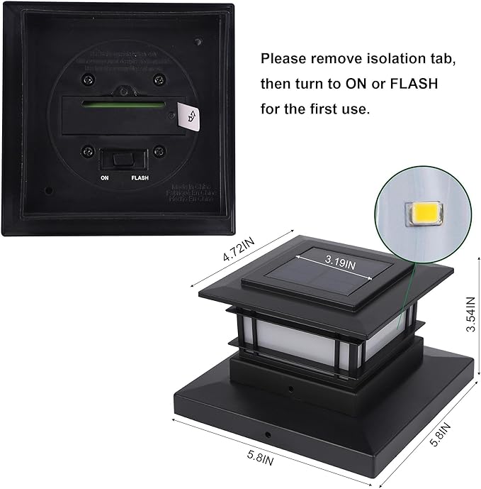 Dynaming 4 Pack Solar Post Cap Lights Outdoor - Image 8