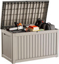 DRATO 280 Gallon Deck Box, Waterproof Resin Large Outdoor Storgae Box by DRATOprovidesawarmandcozy