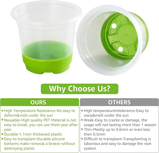 MIXC Thickened Clear Nursery Pots - Image 6