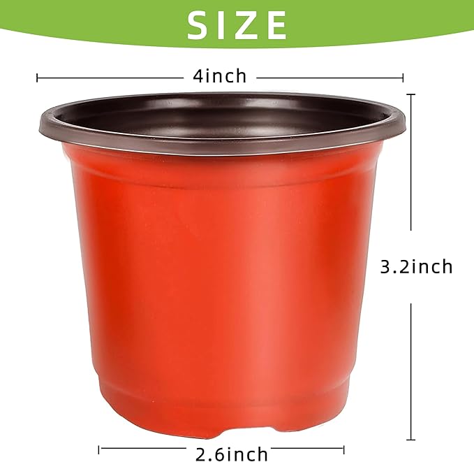 Plant Nursery Pot/Pots 200 Pcs 4" Plastic Small Plants Pots Flower Pots Seed - Image 3