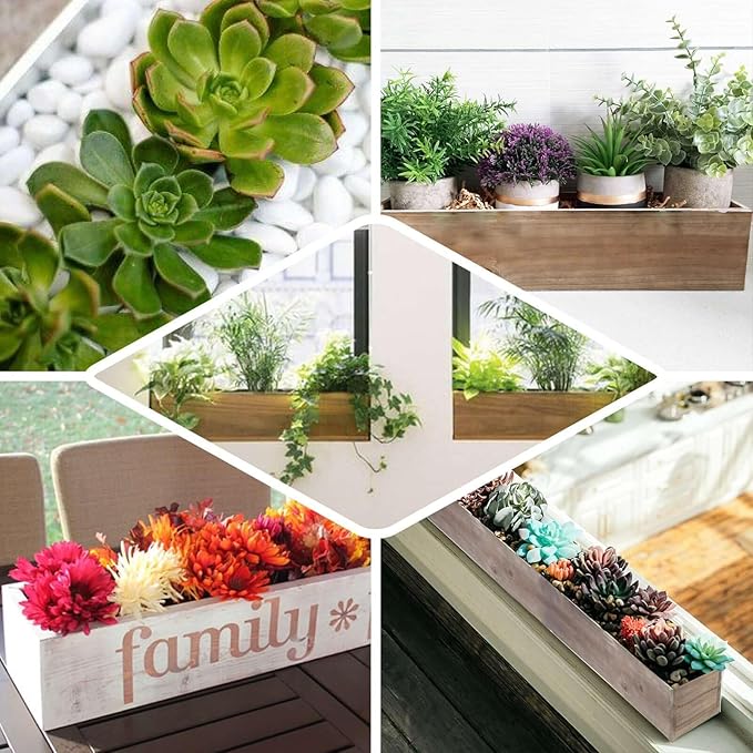 Efavormart 30"x6" Whitewash Wood Planter Box - Image 5