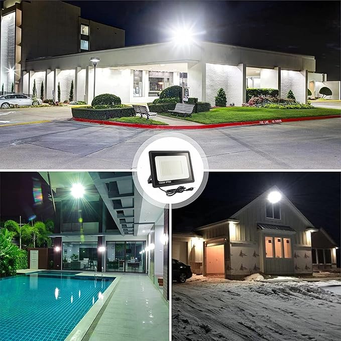 4Pack LED Flood Light Outdoor, 150W LED Work Light 15000lmwith 6FT US Plug - Image 8