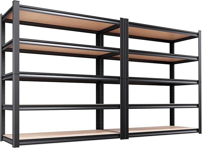 Set of 2 Garage Shelving-2050 lbs 5 Tier Storage Shelves, Adjustable Heavy Duty by Unknown